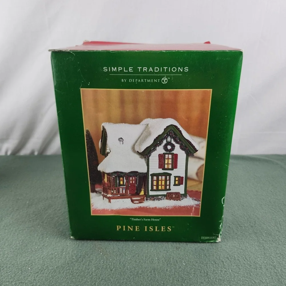 Dept 56 Simple Traditions Pine Isles Timber's Farm House Village w/ Box 2004